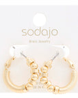 Sodajo Ball Bead Link Gold Dipped Hoop Earring