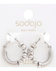 Sodajo Ball Bead Link Gold Dipped Hoop Earring