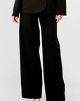 Luxe Stretch Woven Loose Fit Blazer And Wide Legs Pants Semi Formal Set