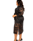 Belted Lace Shirt Dress