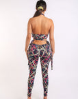 Printed Tie Detailed Jumpsuit