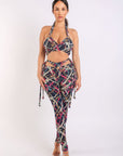 Printed Tie Detailed Jumpsuit