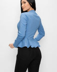 Long Sleeve Ruffle Zip-up Jacket