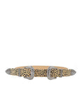 Fashion Chic Trendy Double Buckle Leopar Belt