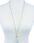 Fashion Oval Stone Pendant Long Necklace