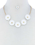 Fashion Cute Multi Tender Flower Necklace And Earring Set