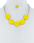 Fashion Cute Multi Tender Flower Necklace And Earring Set