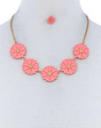 Fashion Cute Multi Tender Flower Necklace And Earring Set