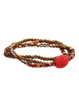 Triple Simple Multi Bead Link Oval Bracelet