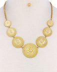 Lion Head Circle Linked Necklace