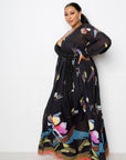 Tropical Print Maxi Dress