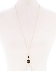 Marbling Natural Stone Pendant Long Necklace