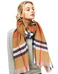 Stylish Plaid Modern Check Scarf