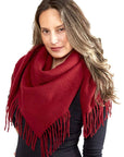 Solid Color Blanket Scarf With Fringes