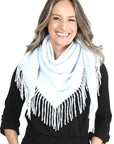Solid Color Blanket Scarf With Fringes