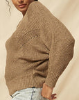 A Ribbed Knit Sweater