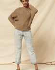 A Ribbed Knit Sweater