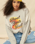 A French Terry Knit Graphic Sweatshirt