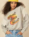 A French Terry Knit Graphic Sweatshirt