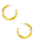 Clear Flower Hoop Earring