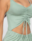 Front Ruched With Adjustable String Cami Casual/summer Jumpsuit