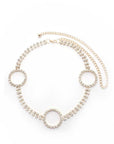 Circle 2 Line Rhinestone Chain Belt