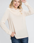 Buttoned Flap Mock Sweater