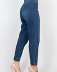Cuffed-button Mom Jeans
