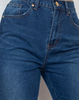 Cuffed-button Mom Jeans