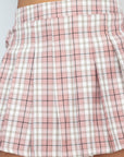 Plaid Pleated Mini Skorts