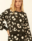 A Leopard Print Pullover Sweater