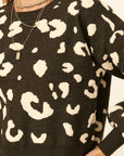 A Leopard Print Pullover Sweater