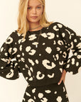 A Leopard Print Pullover Sweater