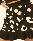 A Leopard-print Knit Mini Skirt