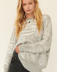 A Zebra Print Pullover Sweater