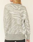 A Zebra Print Pullover Sweater