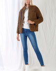 Mid Blue High-waisted With Rips Skinny Denim Jeans