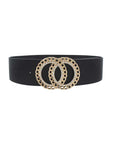 Double Circle Chain And Rhinestone Trim Design Belt