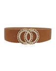 Double Circle Chain And Rhinestone Trim Design Belt