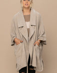 Solid Knit Oversized Trench Jacket