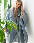 Solid Knit Oversized Trench Jacket