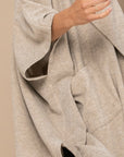 Solid Knit Oversized Trench Jacket