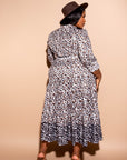 Contrast Animal Print Shirt Dress