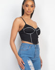 Bustier Sleeveless Ribbed Top