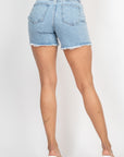 Ripped Five-pocket Mini Denim Shorts