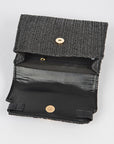 Faux Straw Top Handle Clutch