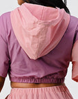 Pants Set In Color Block With Hoodie And Detachable Bottom Part