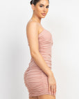 Hook & Eye Ruched Cami Mini Dress
