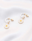 Daisy Charm Open Circle Earring