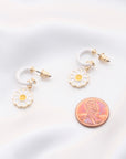 Daisy Charm Open Circle Earring